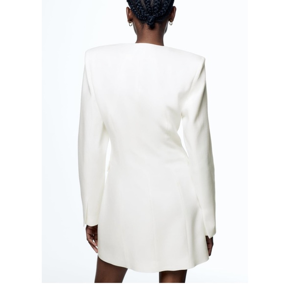 Zara Ecru Draped Blazer Dress - Picture 17 of 17